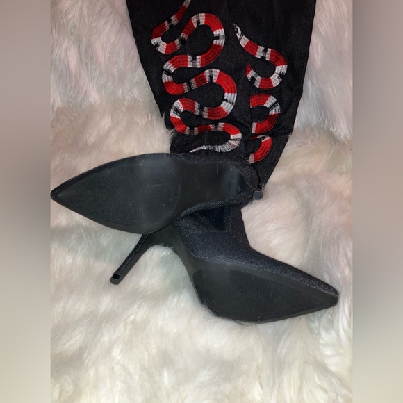 CAPE ROBBIN BLACK DENIM SNAKE THIGH-HIGH BOOTS! - Picture 15 of 15